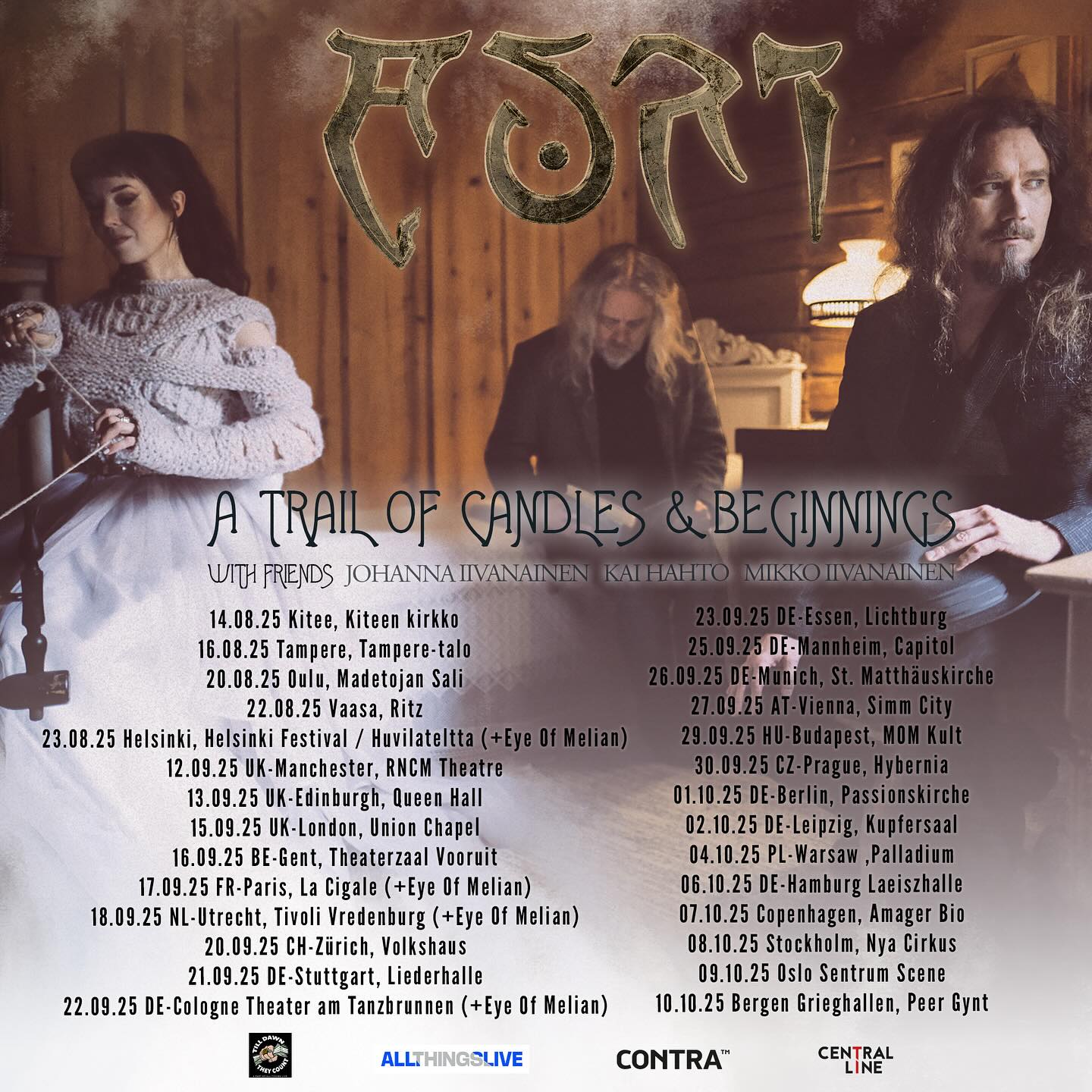 Affiche de la tournée Auri A Trail Of Candles & Beginnings
